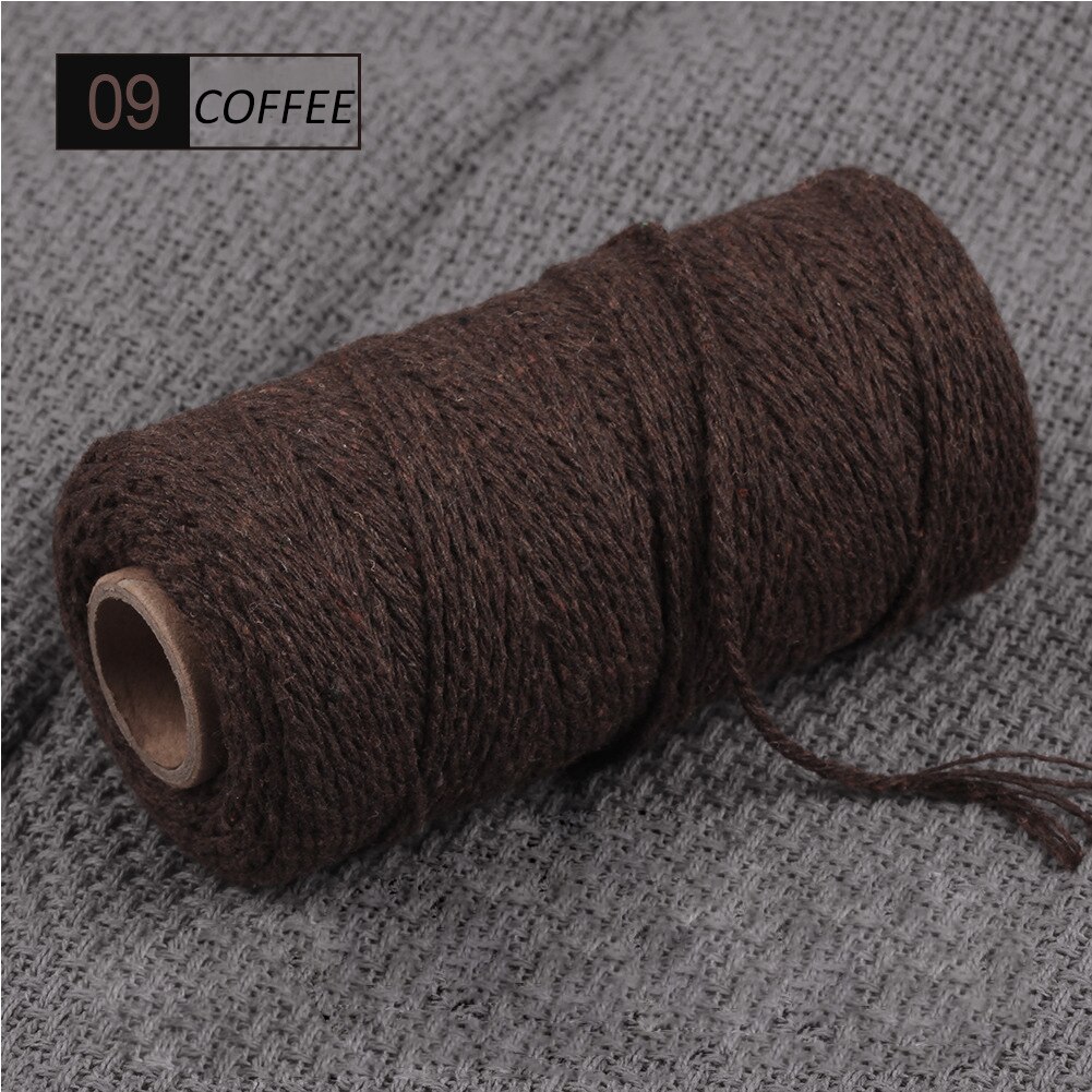2mm 100M Colorful Thread Cord 100% Cotton Twisted Craft Macrame String DIY Home Textile Wedding Decoration Accessories: 9