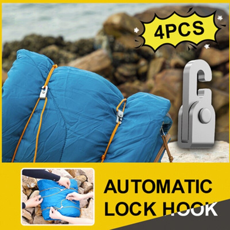 Automatic Lock Hook Self-locking Free Knot Easy Tighten Self-locking Lock Hook