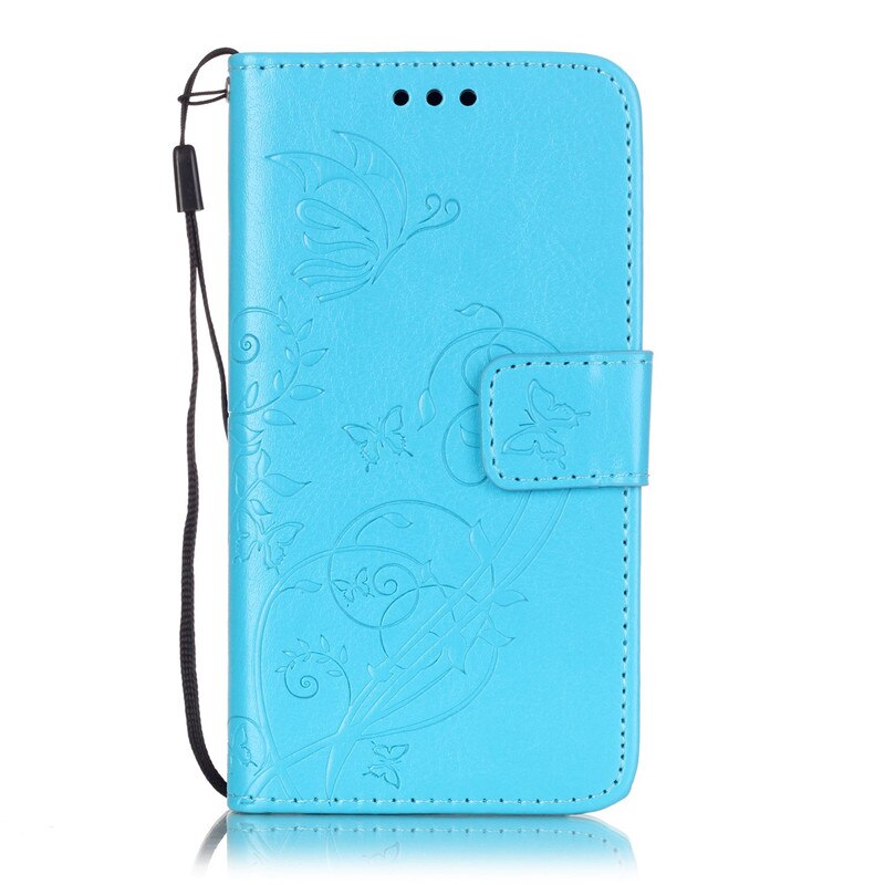 Telefonfodral till samsung  a 3 fodral butterfly stativ läder plånboksfodral skal samsung galaxy  a3 sm-a300f a300f a300: Blå
