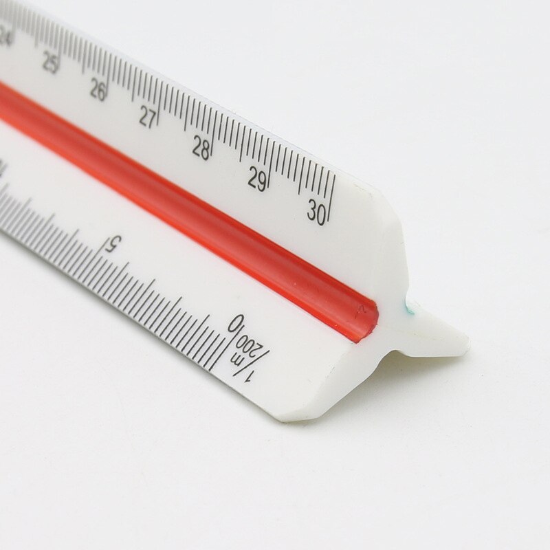 30cm Triangular Scale Triangle Metric Scale Ruler 3 Sides Color Coded for Architect Engineer Technical Measuring Tool Plastic