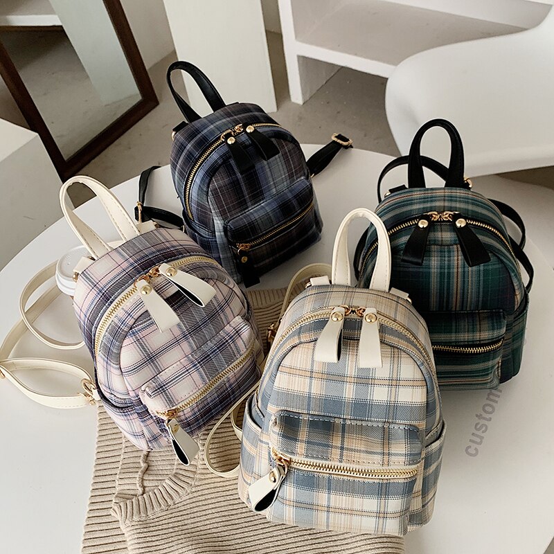 SEETIC Leather Mini Backpack Multi-Function Shoulder Bag Women Backpack Female Anti-Theft Backpack For Teenager Girls