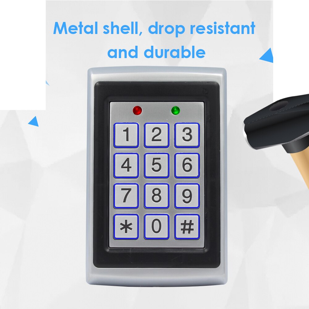 RFID Metall Zugriff Kontrolle em Kartenleser Tastatur W/ 2000 Benutzer 125KHz Kartenleser Tastatur Schlüssel Anhänger Tür zugang