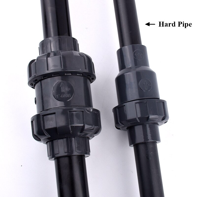 20-63mm PVC Check Valve Aquarium Tank Double Union Water Valve Garden Watering Irrigation Plumbing System Water Pipe Connector