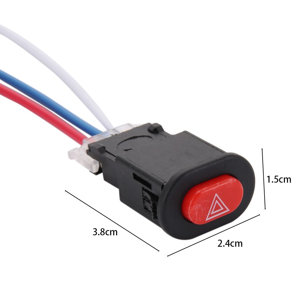 1 interruptor de luz de peligro de motocicleta doble advertencia de señal de emergencia con 3 cables de bloqueo accesorios de motocicleta