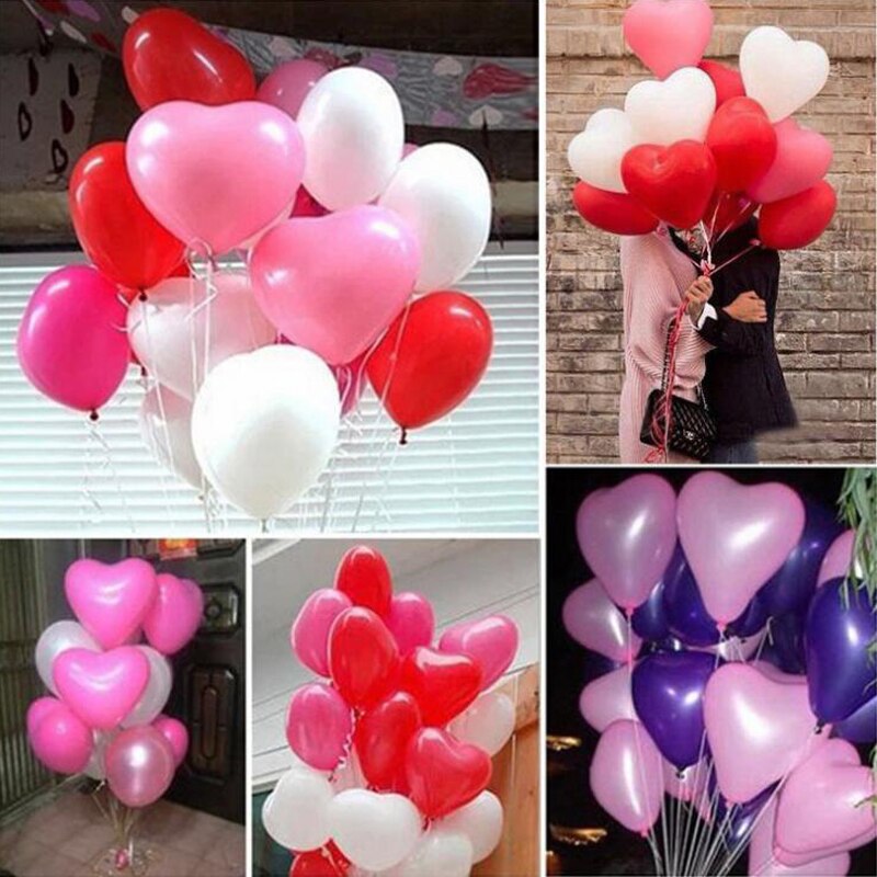 10Pc Red Pink Balloons 10Inch Love Heart Latex Balloons Wedding Marriage Birthday Party Decor Inflatable Helium Globos Proposall
