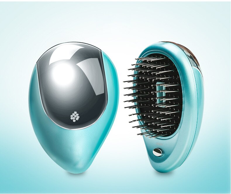 Peine de iones negativos portátil 2 uds cepillo de pelo iónico eléctrico antiestático cepillo alisador masaje Mini peine de pelo recto