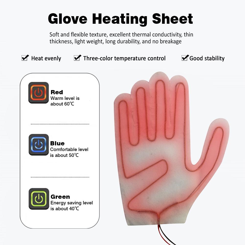 Glove Heating Sheet Composite Fiber PTC 3 Adjustable Heating Levels Electric Heating Pads for Winter