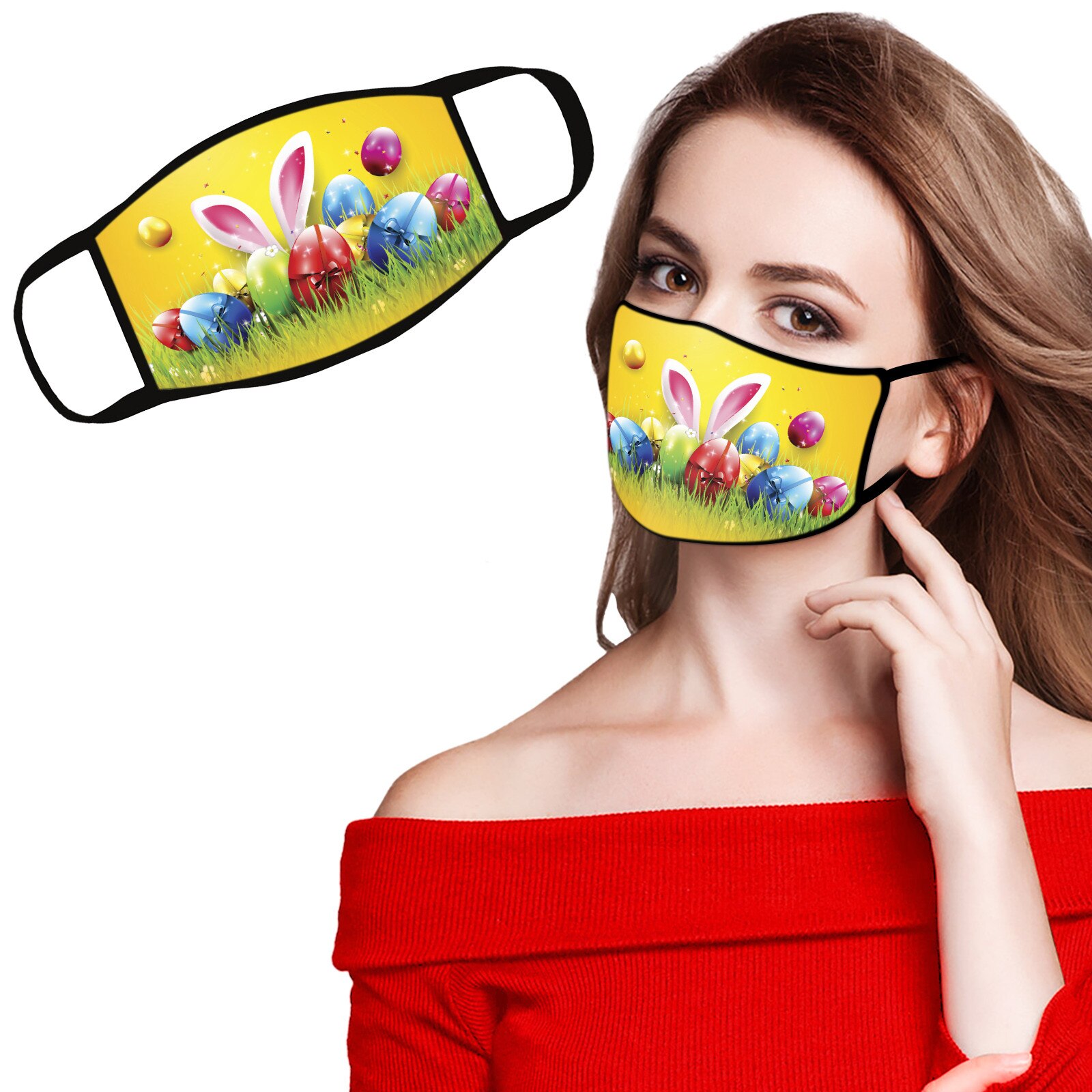 1/5 Uds de Fasemask adulto máscaras de Bunny conejo impreso lavable reutilizable de tela pañuelo Mascarillas