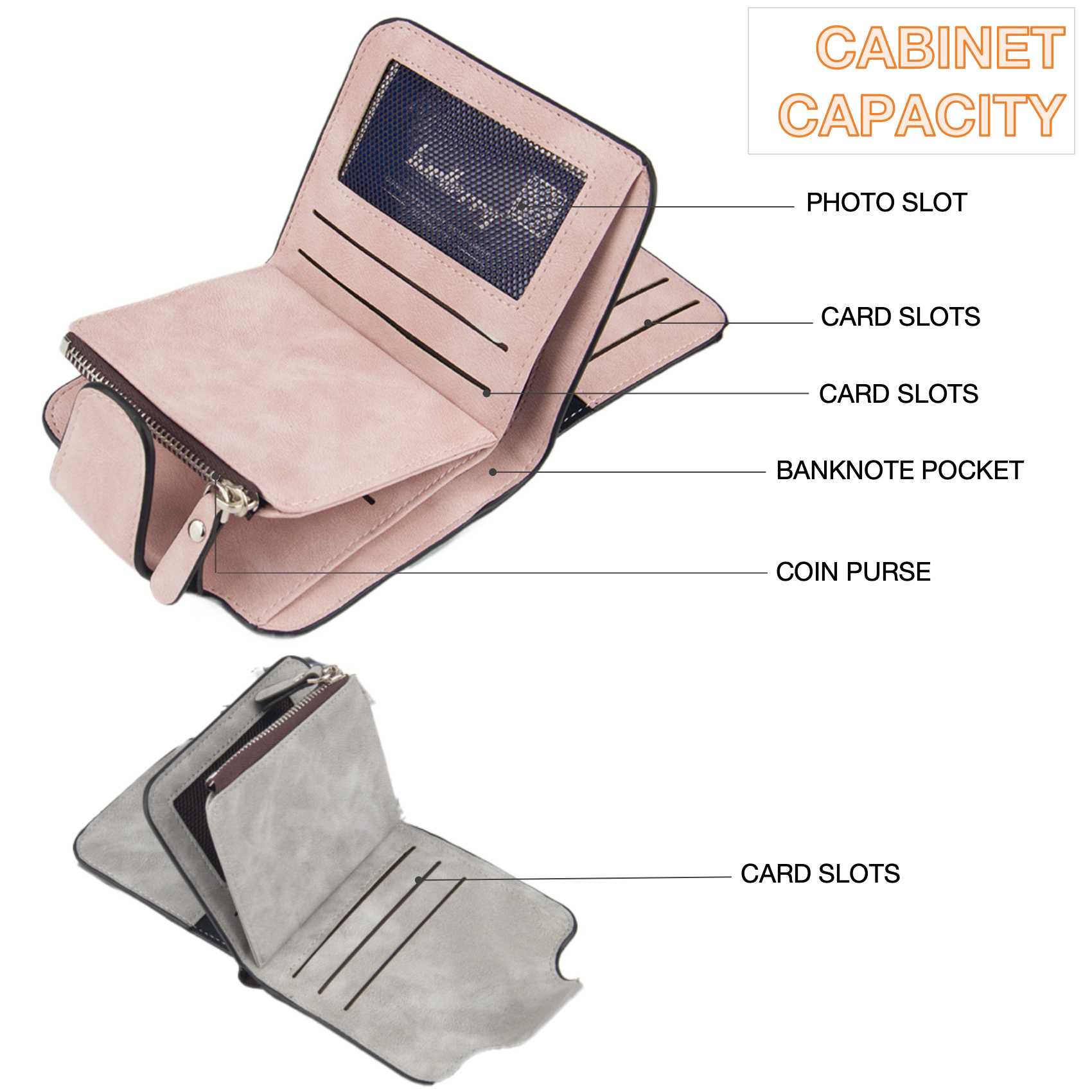 Buckle Abrasive Leather PU Women's Short Wallet Casual Trifold Purse Multi-Card Holder Coin Purse