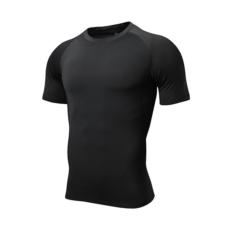 T-Shirt à manches courtes hommes Absorption de la sueur séchage rapide T-Shirt serré hauts Fitness Sportswear