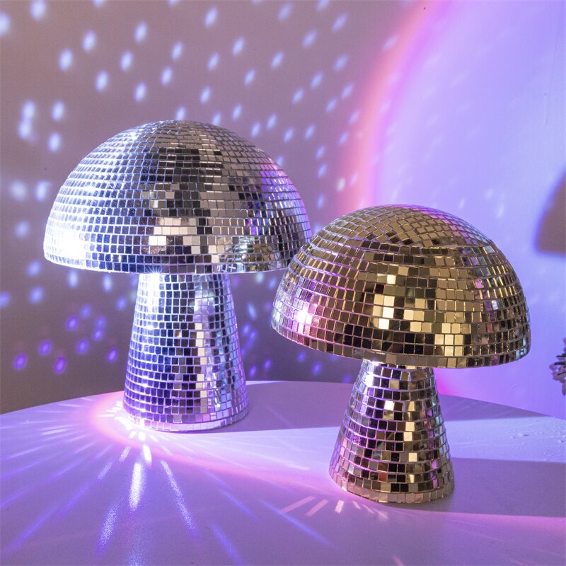 Mushroom Disco Ball Mirror Glass Brick Mushroom Disco Ball Handmade Multifunctional Party Festive Home Decoration
