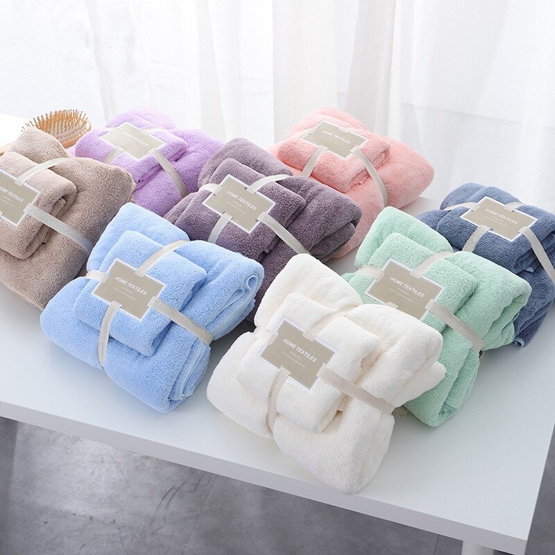 17 Kleuren Coral Fleece Absorberende Haar Zwemmen Gezicht Hand Badhanddoek Sets Microvezel Handdoeken Badkamer Handdoeken Microfiber Handdoek Set