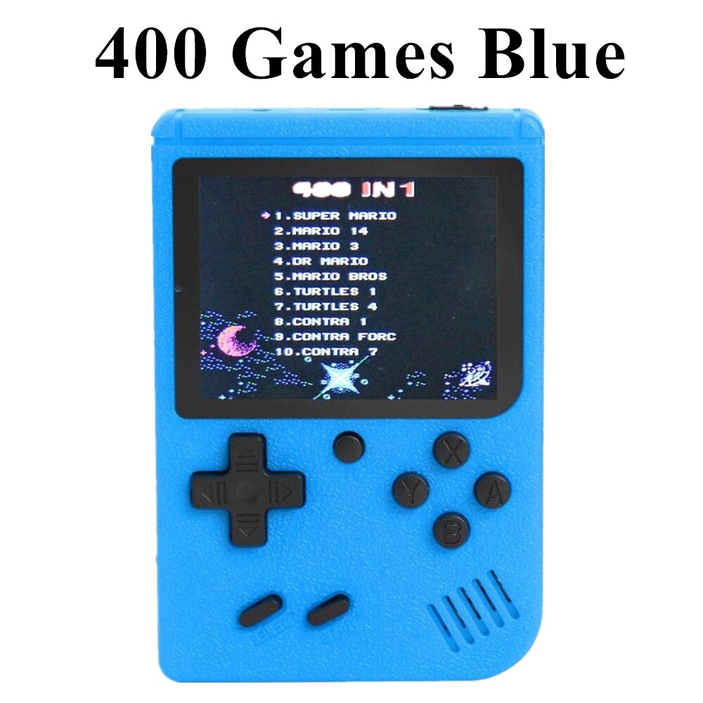 2021 nuovi giochi 500 In 1 MINI Console Video portatile retrò giocatori di giochi portatili ragazzo 8 Bit schermo LCD a colori da 3.0 pollici Gameboy: 400 Blue