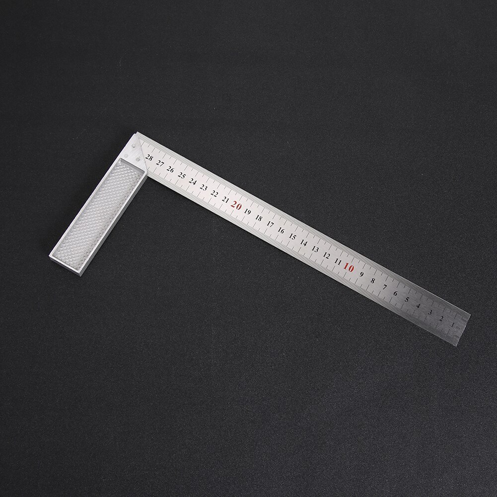 Escuadra de aleación de aluminio de 300mm, regla de giro de ángulo recto de 90 grados, regla de torneado de acero para carpintería, medidor de herramientas de medición