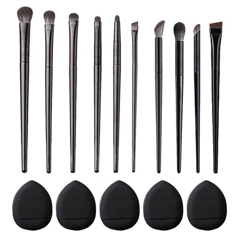 Oogschaduwborstels met zachte haren 10-delige set Oogmake-up Smudge Undercover Eyeliner Blade Oogdetail Kleine make-upborstels