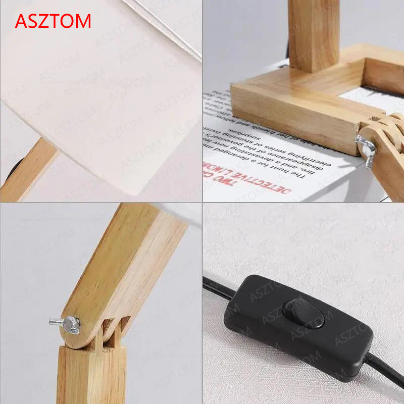 Nordic Lesen schreibtisch lampe Holz Roboter Roboter Tisch Lampe Moderne Wohnzimmer Schlafzimmer nacht lampe Studie Decor LED Schreibtisch Lampe E14