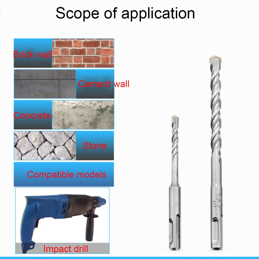 8 STUKS 5-12mm Carbide Tip Elektrische Hamer Metselwerk Boren SDS Plus Schacht Elektrische Hamer Beton Boor bit Set Tool