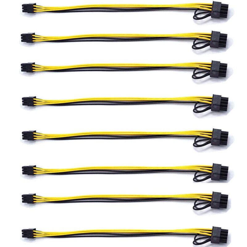 Pcie 6 Pin Male Naar 8 Pin (6 + 2) man Pcie Adapter Power Cable Pci Express Verlengkabel 12.5 Inches: Style 1