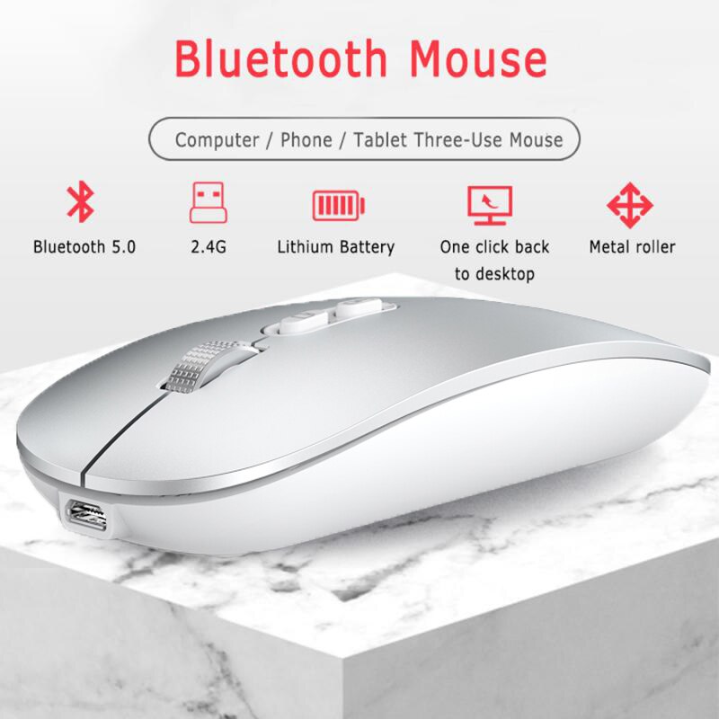 Adjustable DPI Ultra Slim Mouse Wirelesss Silent Mini Ergonomic Mause Rechargeable 2.4Ghz Wireless Mouse for Ipad Pro 11 for Mac