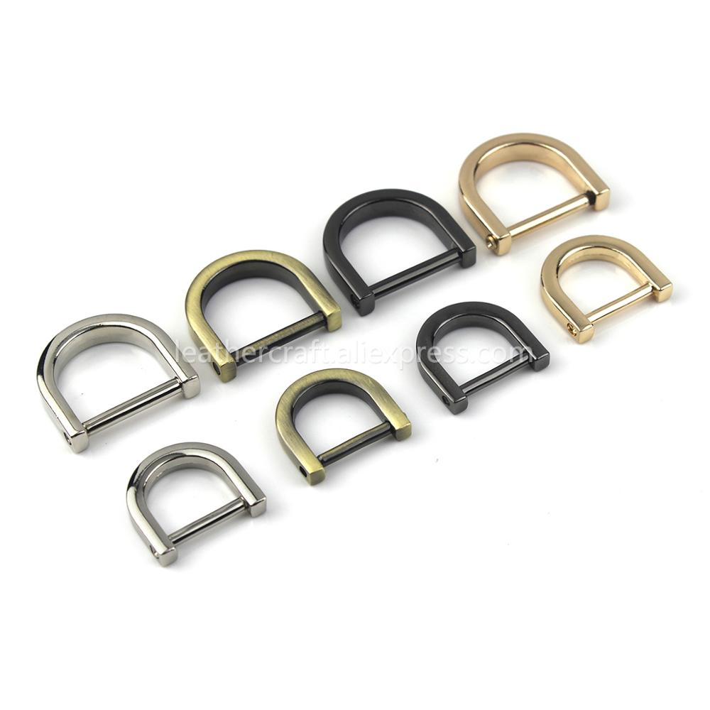 1pcs Metal Detachable removable open screw D Ring buckle shackle clasp for Leather Craft Bag strap belt handle shoulder webbing