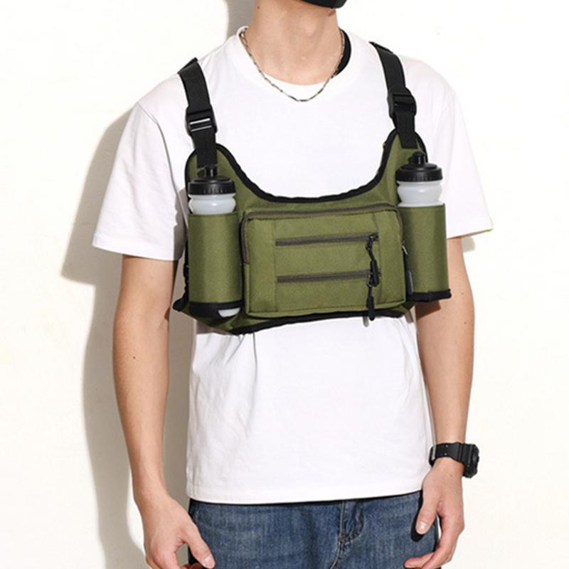 Laufbrust packung für Männer Multi-Pocket-Aufbewahrung tasche Westentasche Brust packung Outdoor-Trainings weste mit Wasser flaschen tasche für den Sport