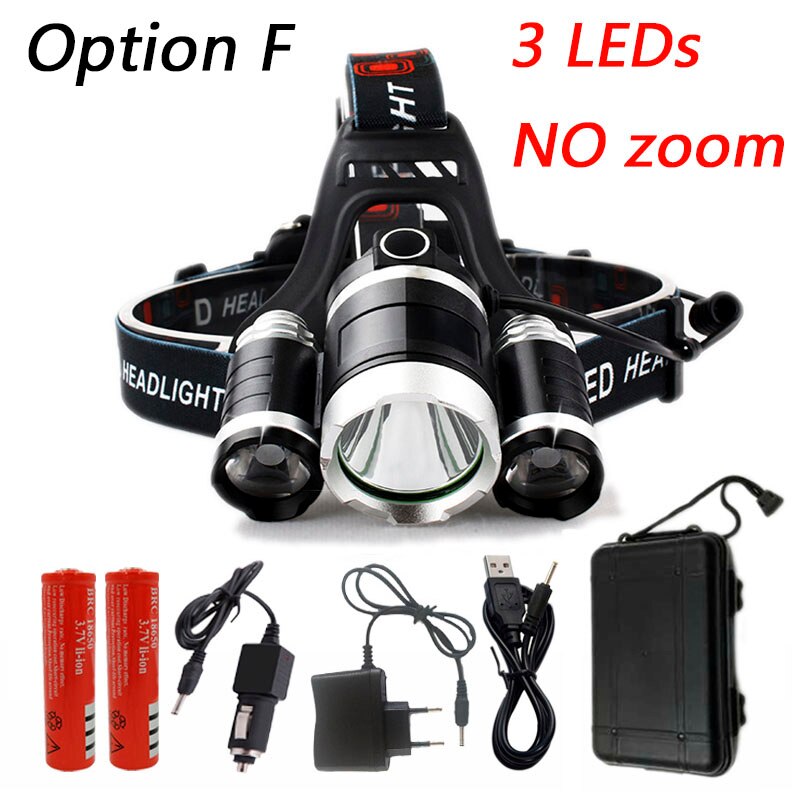 Linterna frontal Z40 de 5000 lúmenes CREE XML T6 linterna LED para cabeza linterna de cabeza con batería 18650 4 modos linterna: Option F