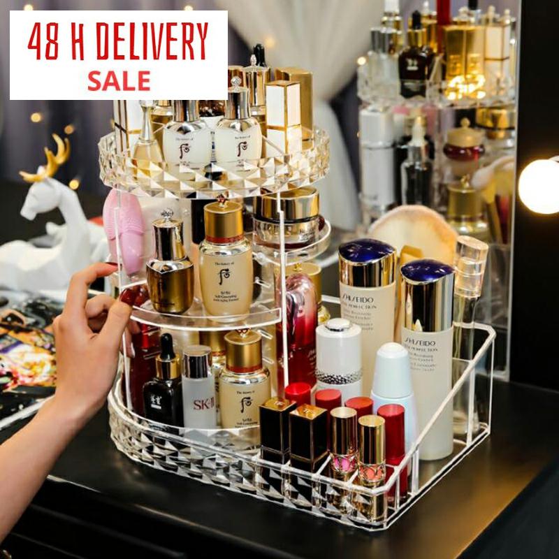 Make-Up Organizer Transparante Cosmetische Opbergdoos Rangement Organizador Lippenstift Display Stand Plastic 360-Graden Roterende
