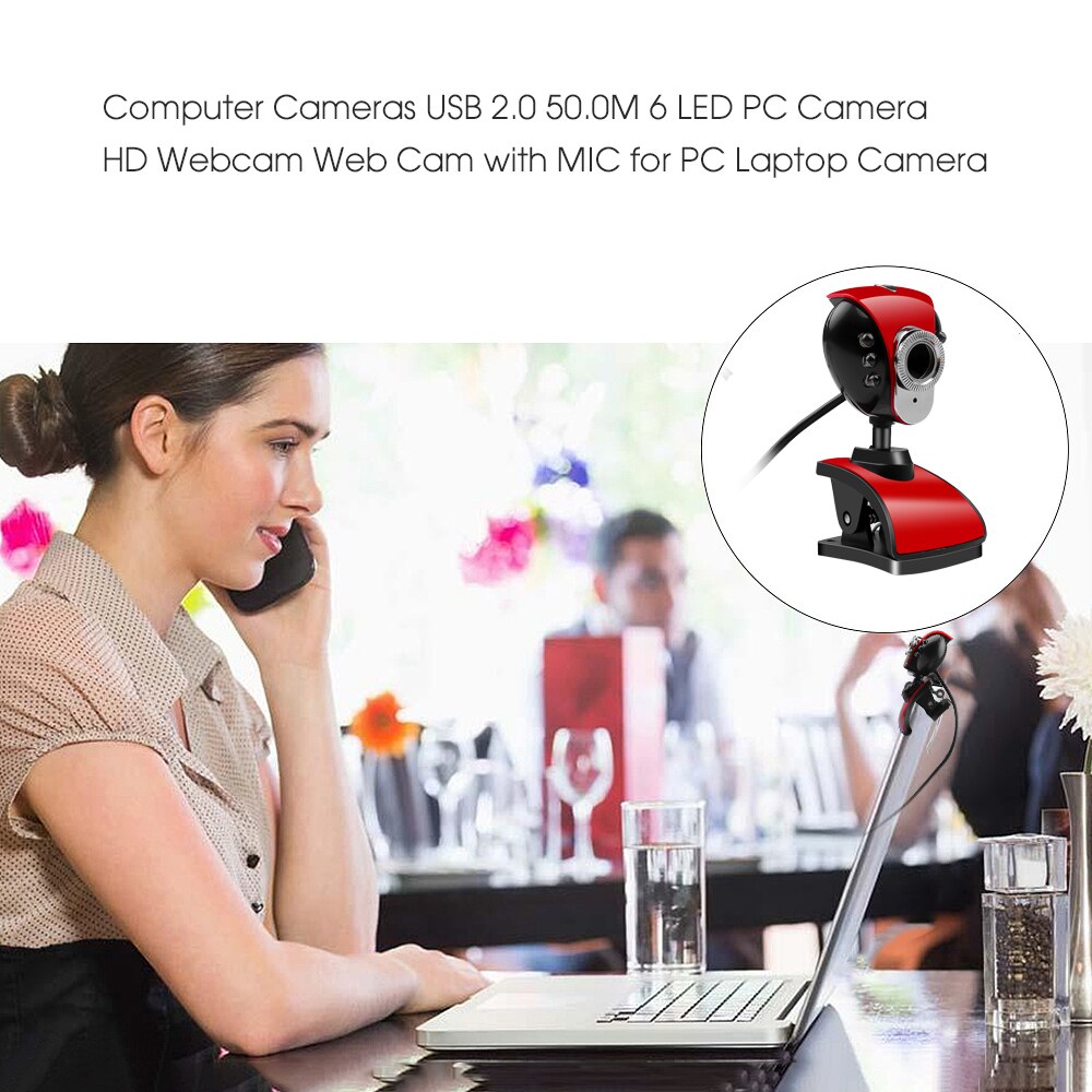 Kebidu usb 2.0 webcam 50 megapixel 6 led pc camera hd webcam desktop webcam met microfoon microfoon voor pc laptop camera