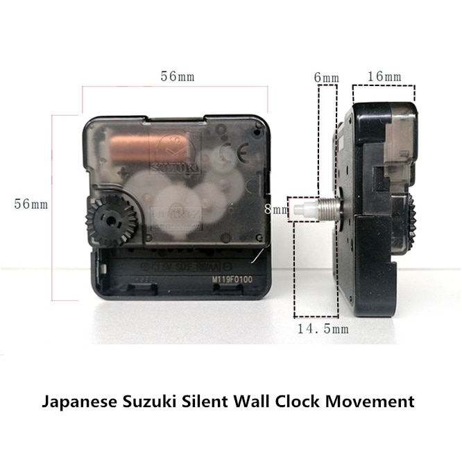 Japan Suzuki 12 zoll Holz Uhr hände Ruhig Quarz Uhr Bewegung Mechanismus mit-Zeiger Teile Bausatz DIY Wanduhr Zubehör