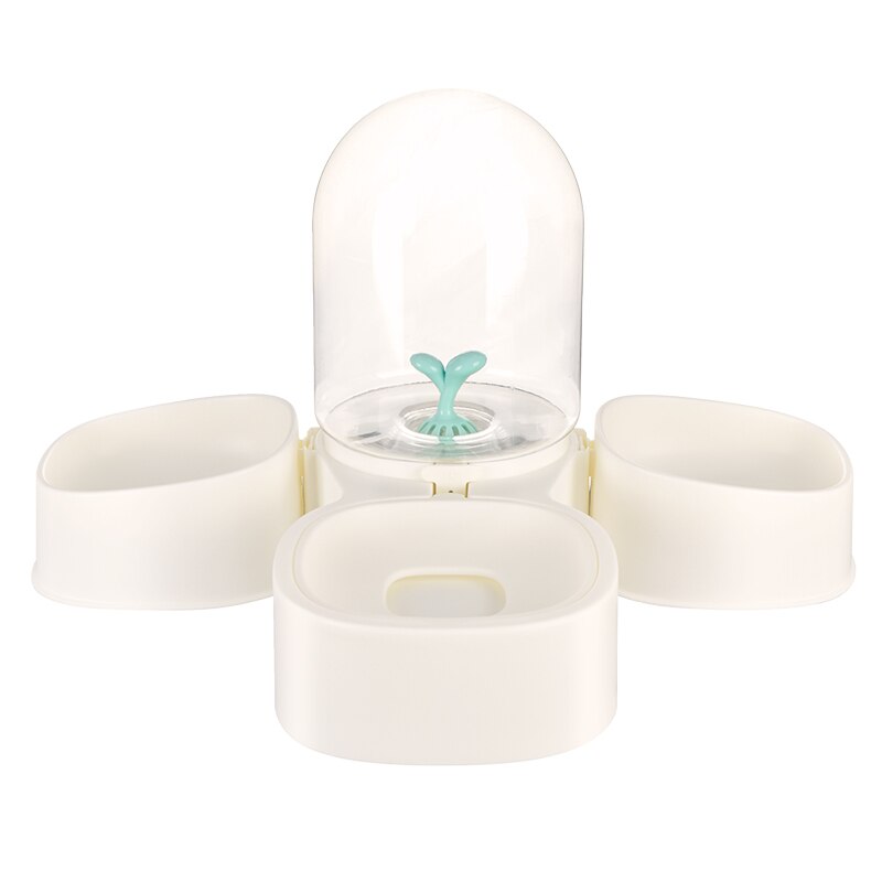 Cuenco para gatos y perros, dispensador automático de Alimentador de agua para mascotas, fuente para beber, suministros para mascotas,: Double Bowl White