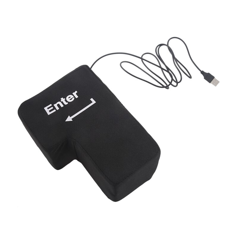 Practical Enter Key Pillow, Big USB Enter Button Stress Relief Vent Tools, Unbreakable Relax Enter key Office Desktop Nap Pillow