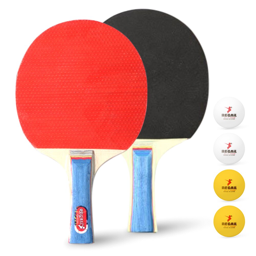 2 stuks pingpongbatjes, tafeltennisbatjes met 4 tafeltennisballen, pingpongbats, racketset met lange steel en trainingsaccessoires