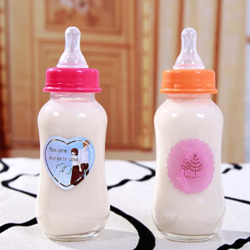 200 ml/280 ml Pasgeboren Baby Verpleging Fles Natuurlijke Glas Feeding Baby Zuigelingenvoeding Flessen 10 Kleuren Willekeurige Aflevering