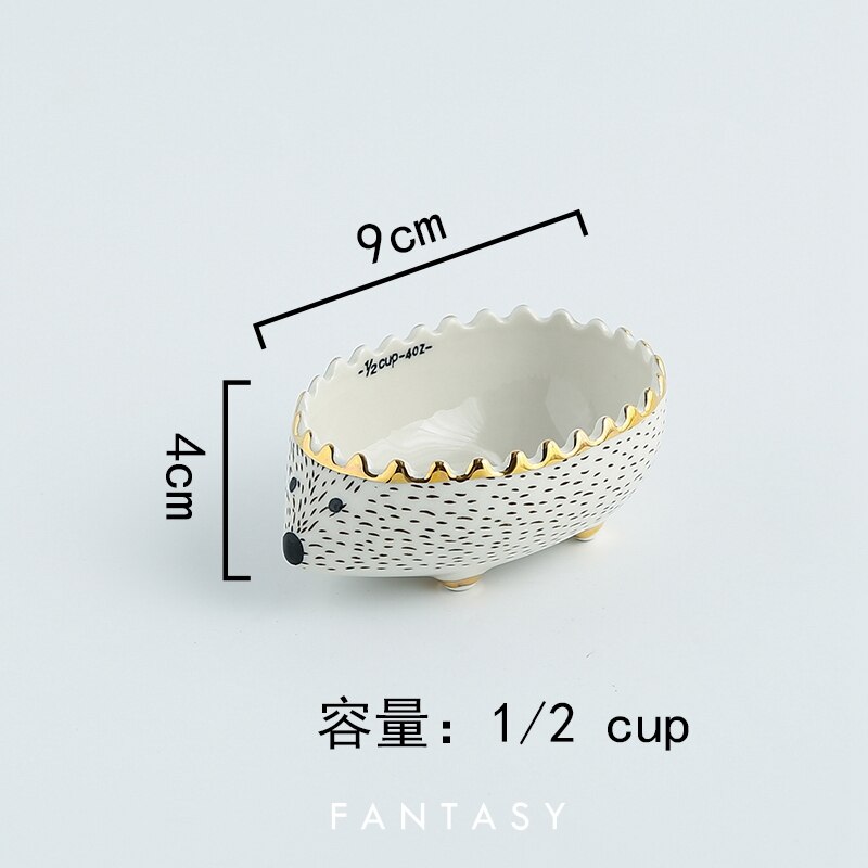 Nordic hedgehog hamster food box jewelry storage box ceramic key Storage bucket eating bowl Fruit salad bowl LB43011 trinket box: 9CMX4CM