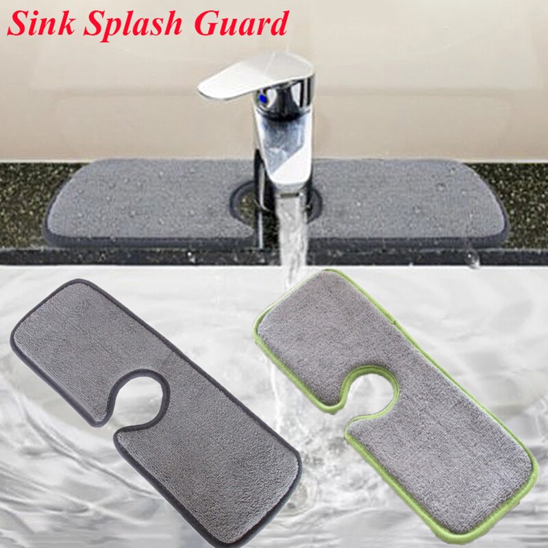 Recyclable Faucet Wraparound Splash Catcher Absorbent Mat Dish Drying Pads for Kitchen Bathroom Rv Counter Sink Water Prevent