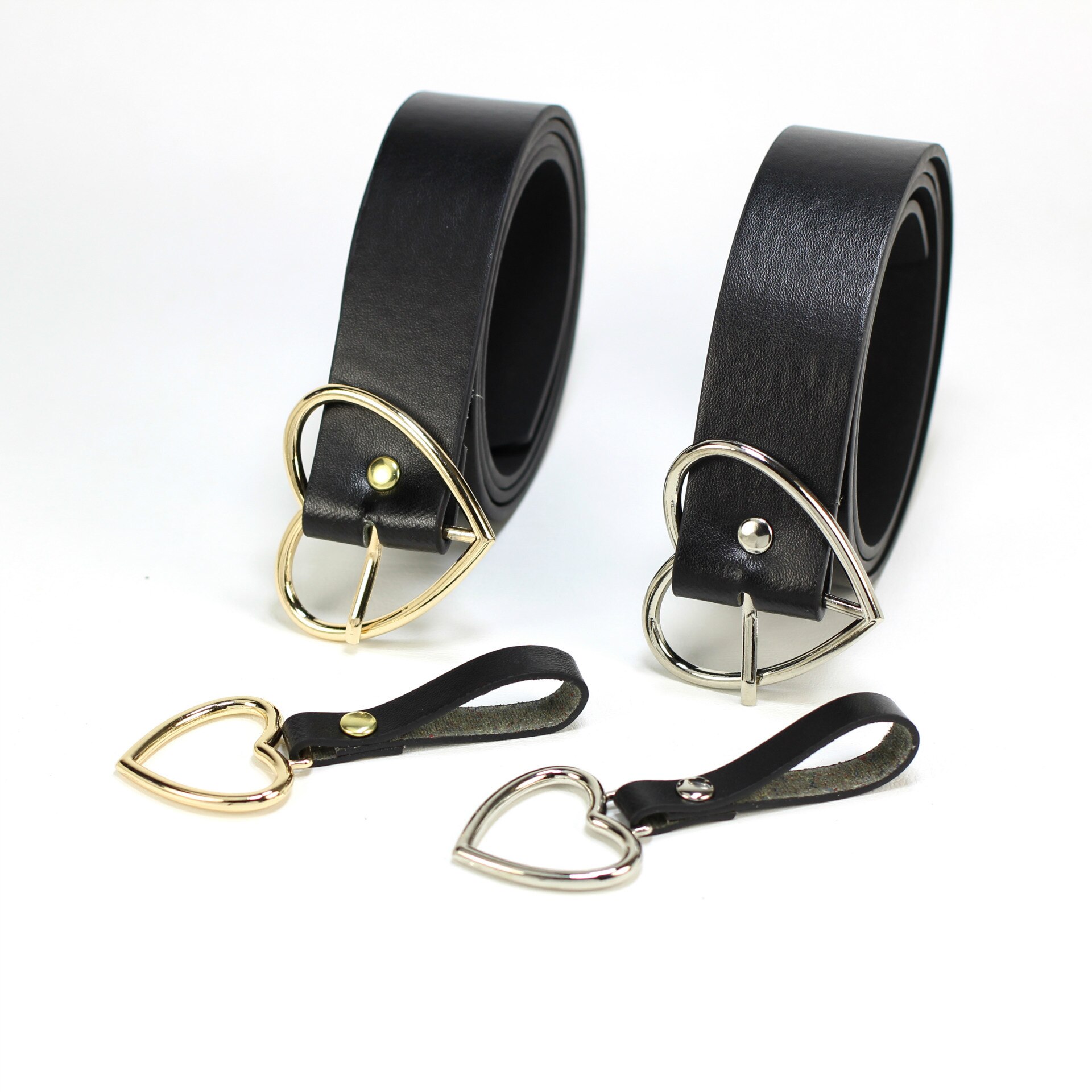 Sweetheart Buckle with Adjustable Ladies Luxury Brand Cute Heart-shaped Thin Belt Punk Belts