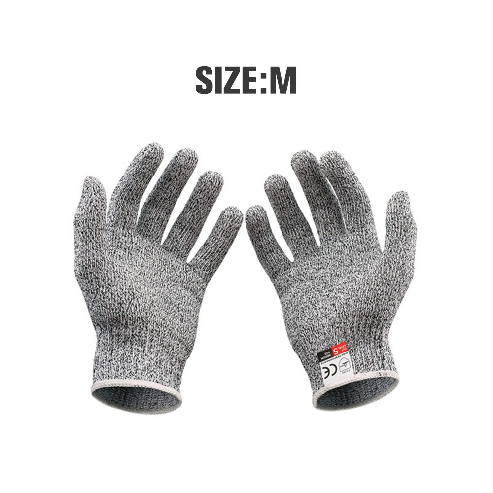 Guantes de seguridad resistentes al corte, par de guantes de trabajo anticortes, transpirables, de carnicero, cocina, para cortar carne de pescado: M