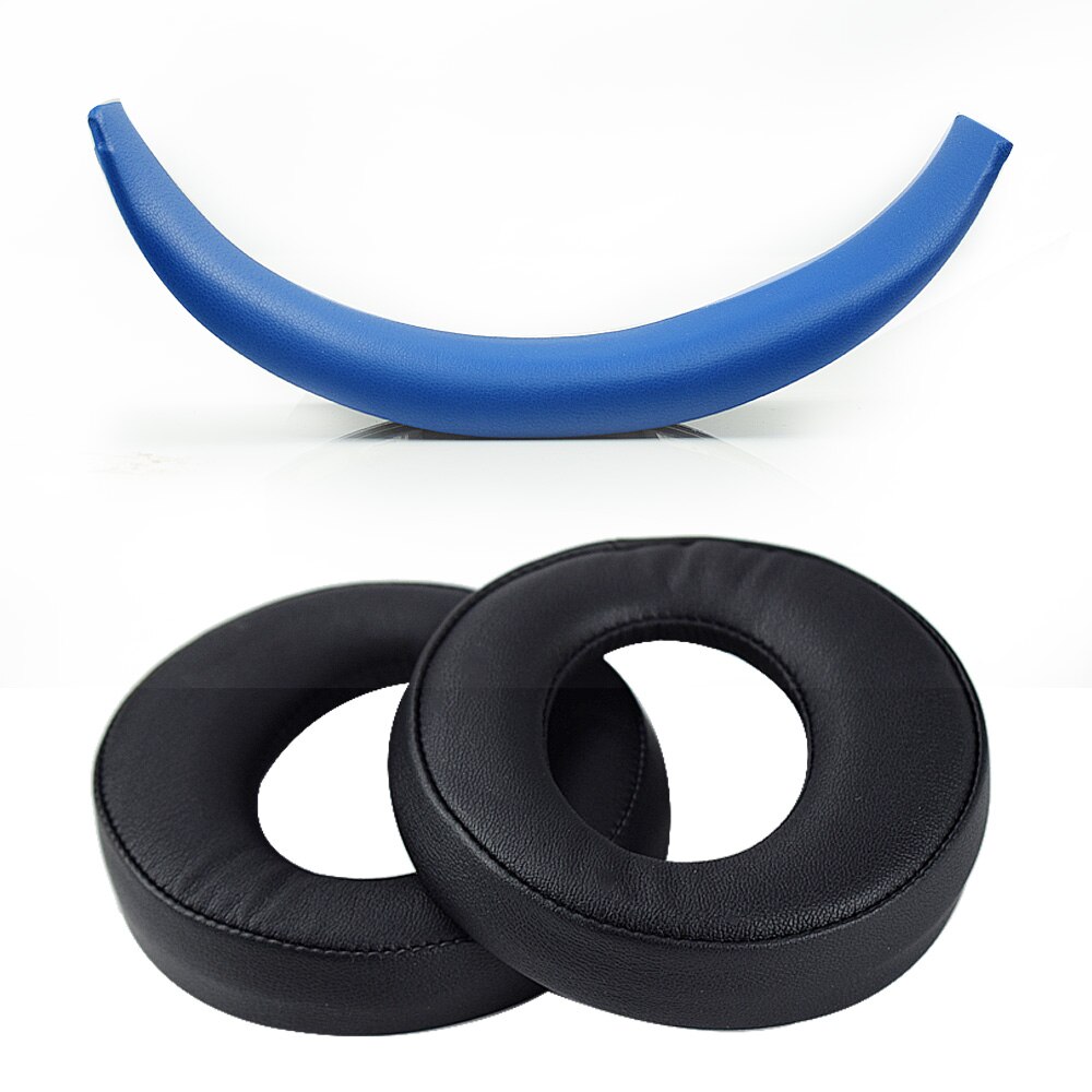 Originele Black Ear Pad Kussen Oorbeschermer Oorkussen Voor Sony Goud Draadloze PS3 PS4 7.1 Virtual Surround Headset CECHYA-0083(L + R): Black one set(Blue)