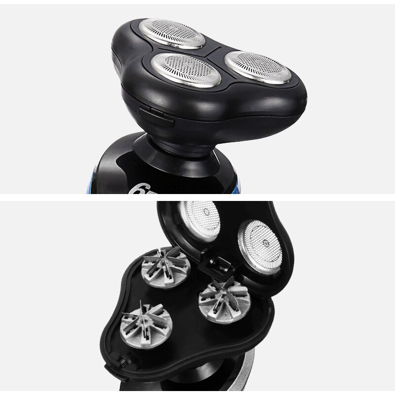 4 In 1 Scheerapparaat 3D Triple Blade Drijvende Scheermes Scheren Machine Wasbaar Usb Oplaadbare Baard Trimmer Roterende Scheerhoofden