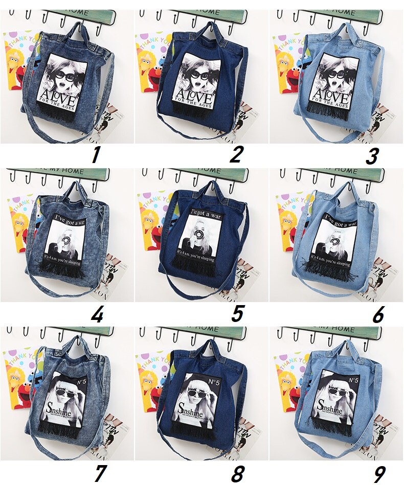 Vrouwen Handtassen Messenger Canvas Tas Modieuze Denim Jean Art Shopping Schouder Messenger Blues Crossbody Tas bolsaszakken