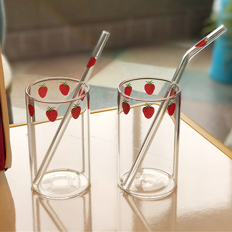300ml koreanska tecknade glasborosilikat värmebeständig kaffemugg hushållsfrukost mjölkmuggar juice kopp hem drinkware