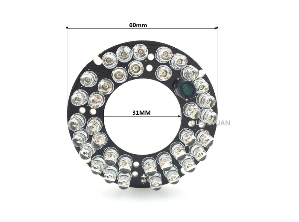 CCTV 36 PCS LEDs Infrared IR Hybrid 4590 Degrees Bulbs Board For DIY