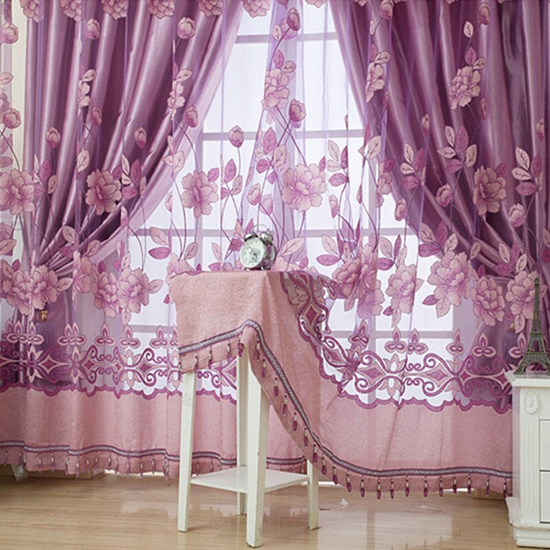 Bloem Tule Deur Decor Gordijn Drape Panel Sheer Sjaal Valletjes Us Voorraad