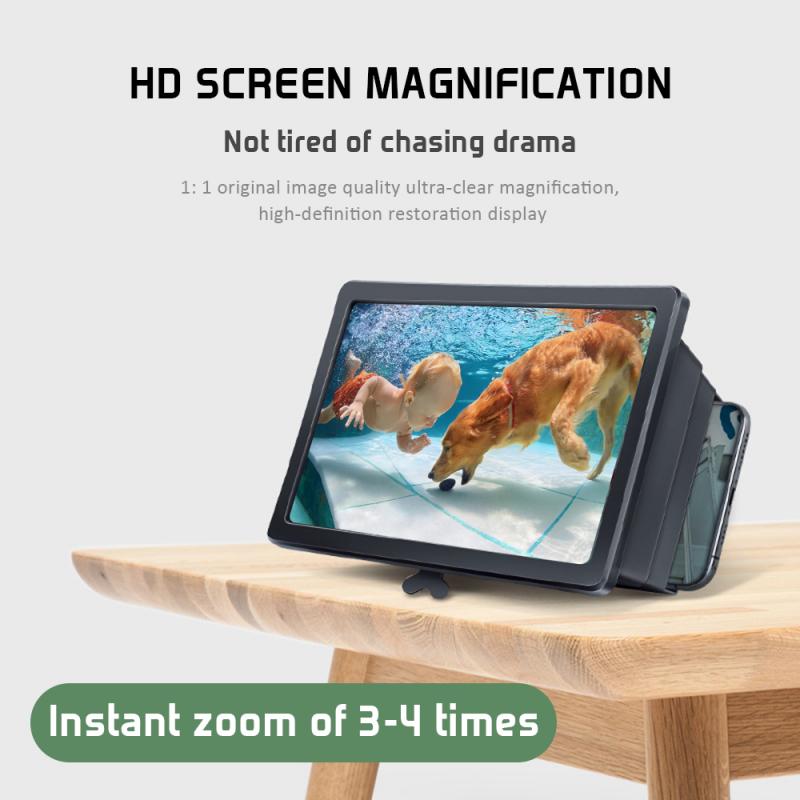 3D Intrekbare Screen Versterker Mobiele Telefoon Hd Vergrootglas Stand Houder Universele Voor Iphone Android Telefoons