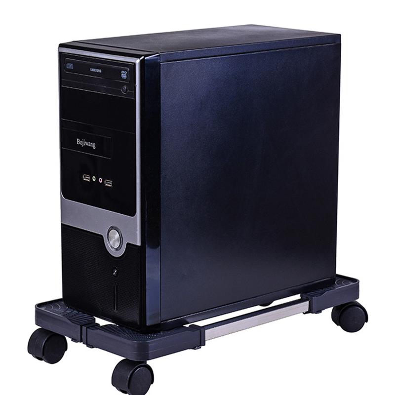 Computer Towers Stand Cart Mobile Adjustable Computer CPU Holder with Locking Caster Wheels for Computer Cases PC Black