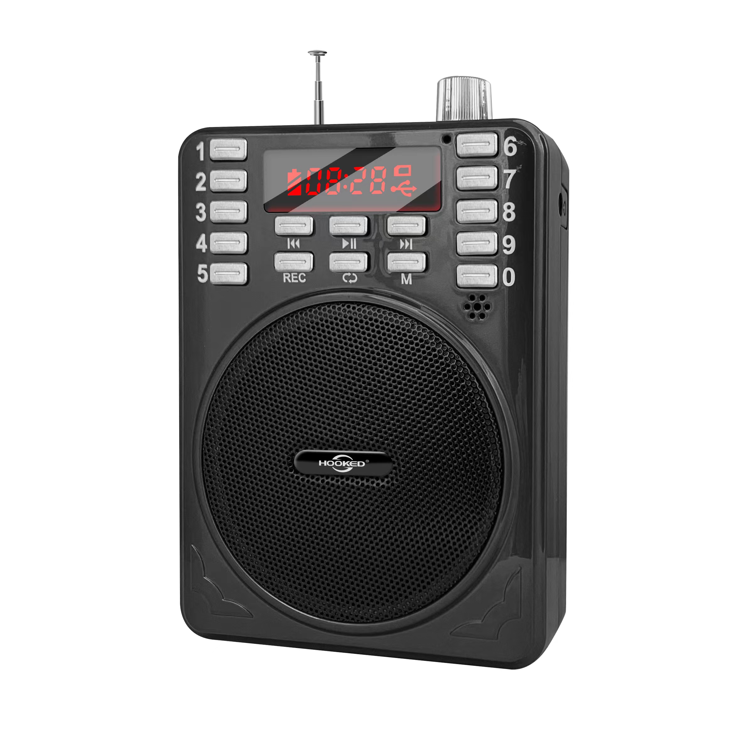 EONKO PA-279BT Voice Amplifier FM Radio Loud Speaker with Bluetooth TF USB FM AUX Earphone Microphone Recording 3pcs Battery