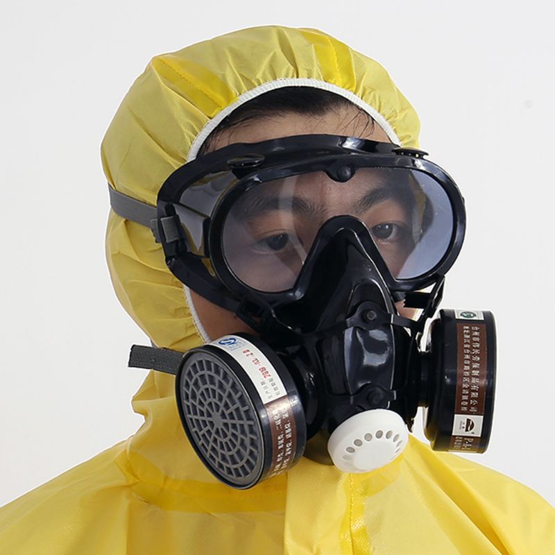 Protective Suit Coveralls With Cap Full Body Protection, SMS Nonwoven Labor Insurance Safety