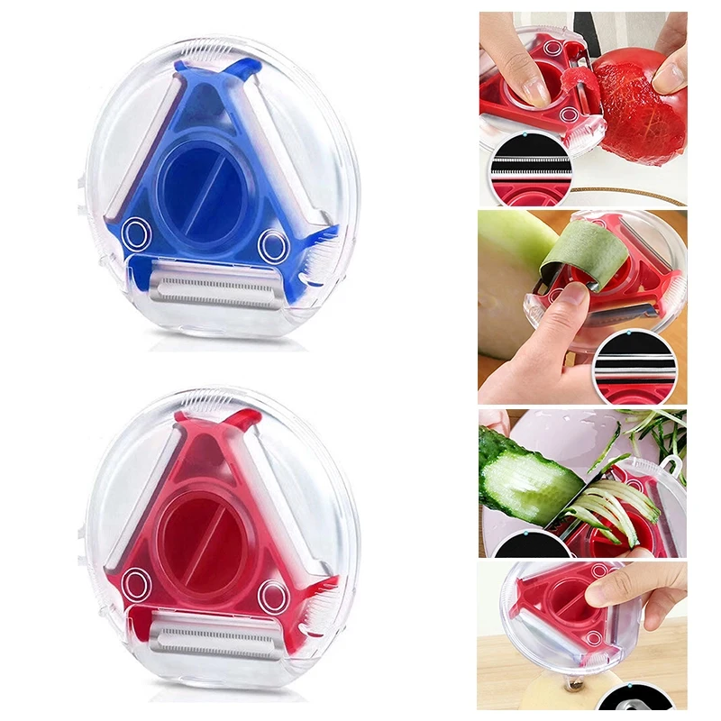 3 in 1 Magic Trio Peeler Set Slicer Shredder Peeler Julienne Cutter Multi Peel Blade Zesters Grater Kitchen Tool Accessories