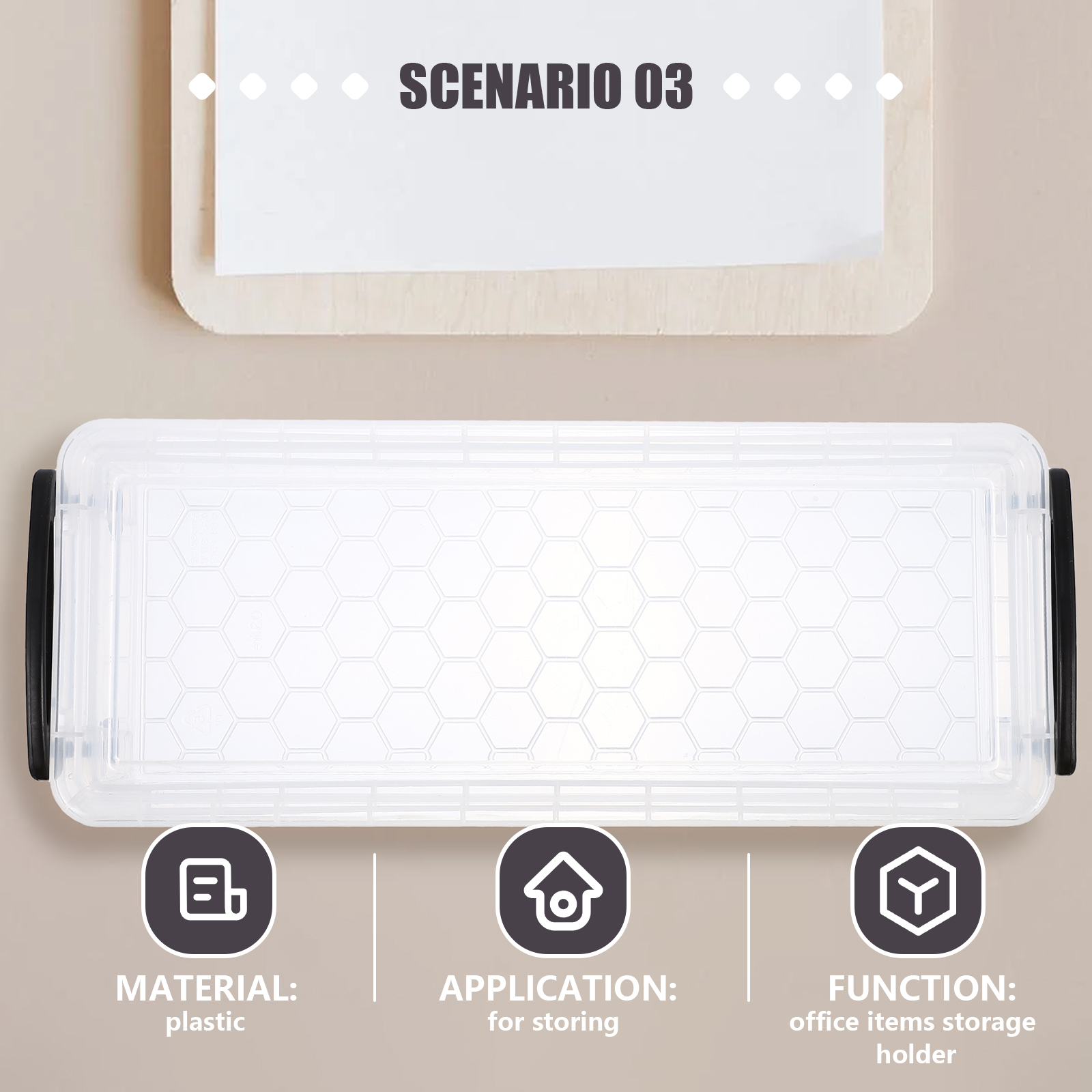 3 Sets 6Pcs Large Capacity Pen Pencil Storage Boxes Plastic Pencil Boxes (White)