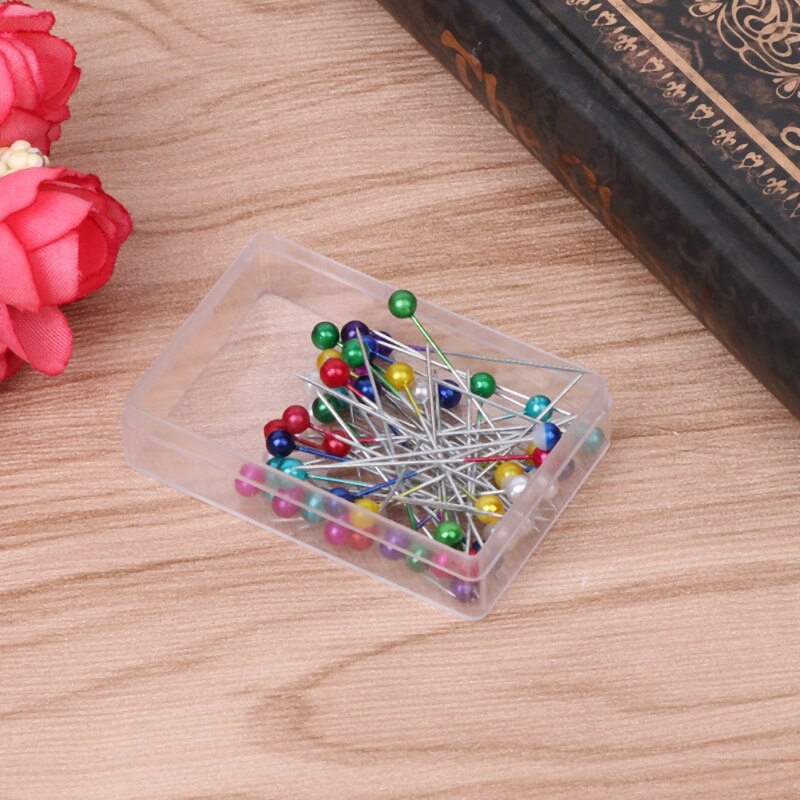 50 Stks/partij Multicolor Ronde Hoofd Locatie Pins Bruiloft Kleding Naaien Push-Pin D2TD